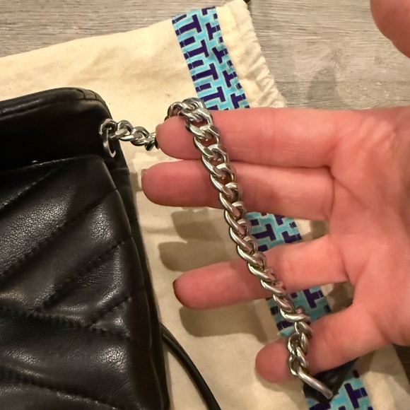 Tory Burch Black Quilted Leather Clutch - Picture 12 of 13